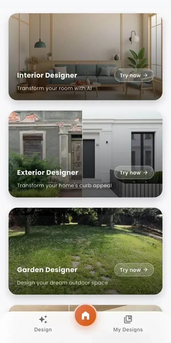 DecorAI AI interior design app preview on iPhone