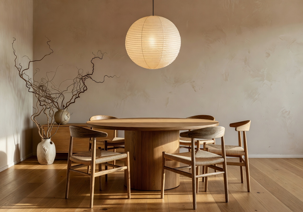 Warm modern dining room after DecorAI AI interior design generator